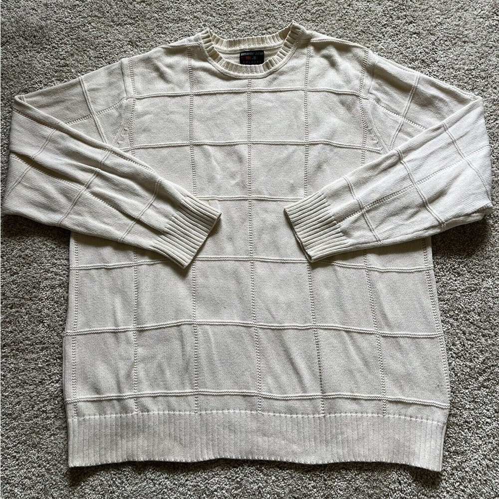 Colours By Alexander Julian Vintage Mens Sweater Cream White Size XXL